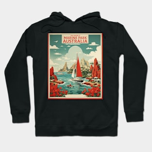 Marine Park Australia Vintage Travel Poster Hoodie